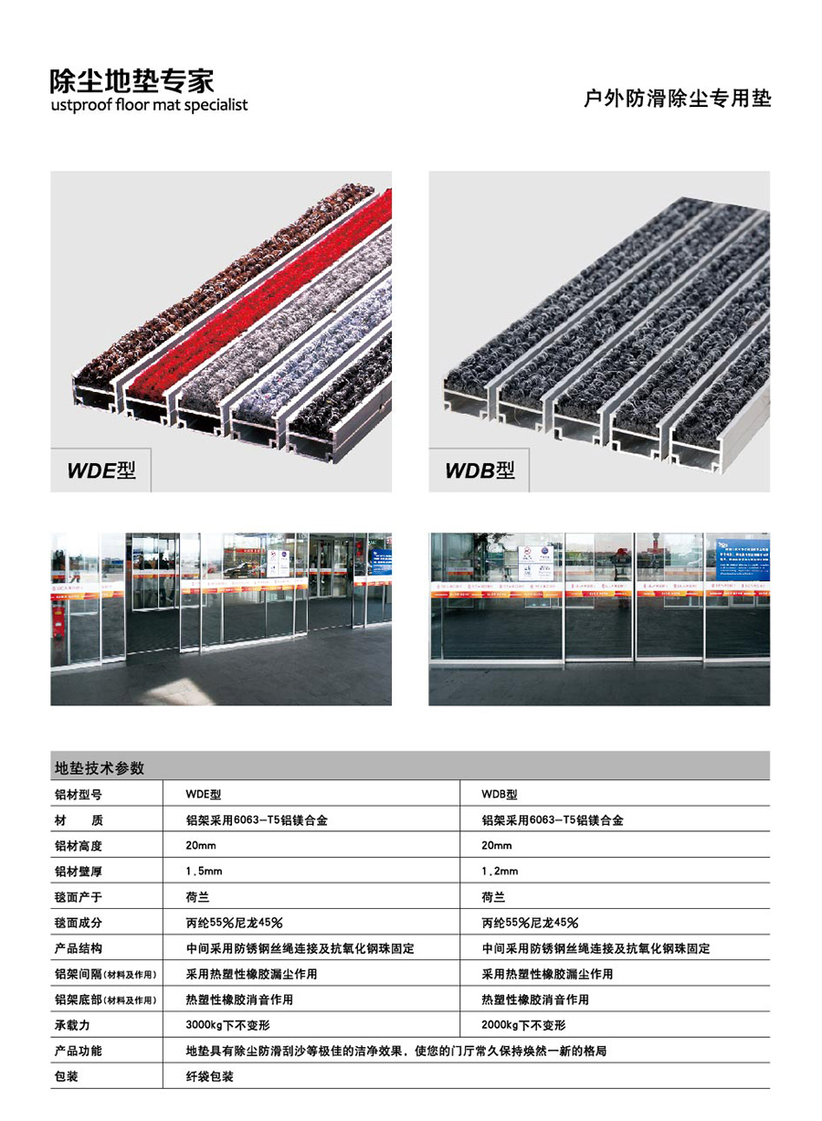 WDE&WDB 商場門口鋁合金除塵地墊 產品介紹
