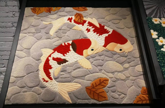 手工槍刺地毯金魚圖