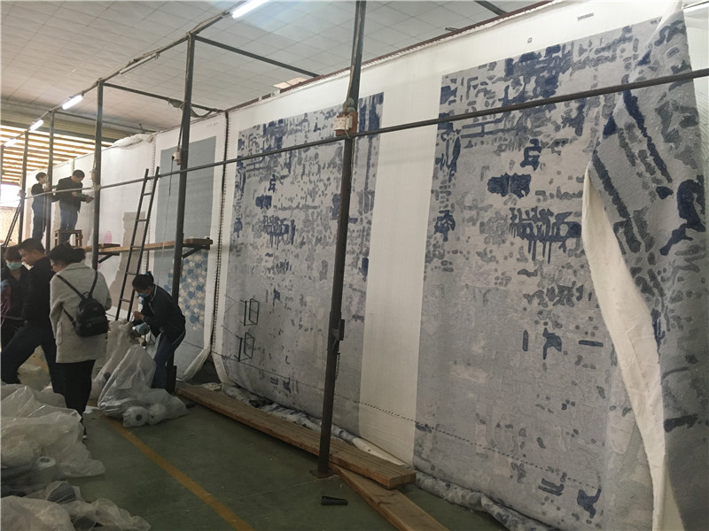 手工地毯制作過程
